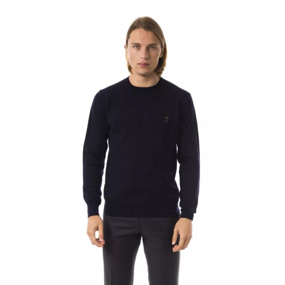 Uominitaliani Blue Merino Wool Men Men's Sweater